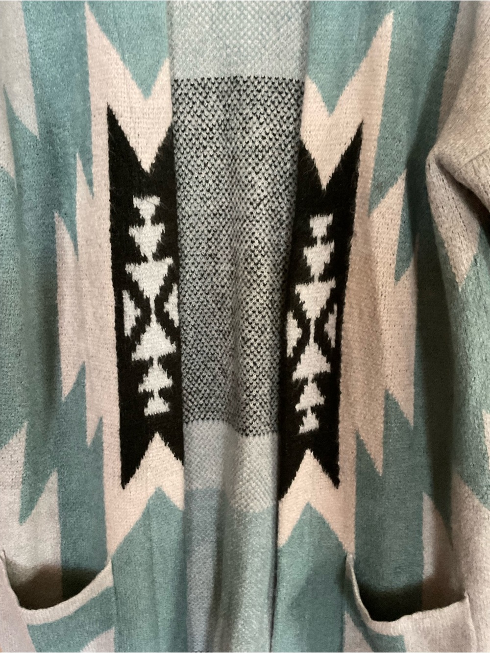 Twine & String Cozy Open-Front Aztec Cardigan. Size M. - Picture 3 of 9